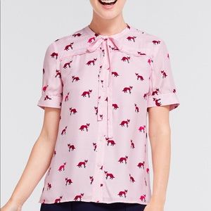 Draper James Foxy Tie Neck Top